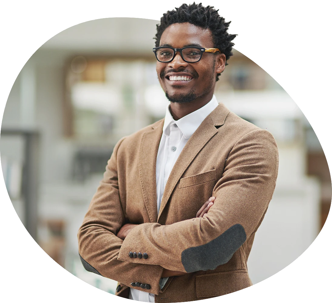 Black man with a nice smile at the camera